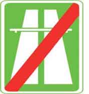 Fin de la circulación de autopista: indica el punto a partir del cual finaliza la autopista