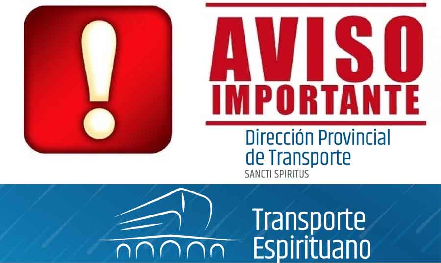 Aviso importante Dirección Provincial de Transporte